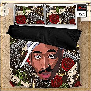 Tupac Shakur Bedding Sets - 2pac Shakur Makaveli Hustle Hard Gangster Design Bedding Set RM0310