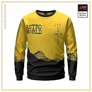 Travis Scott Sweatshirts - Cactus Jack Astroworld Roller Coaster Yellow Sweatshirt RM0410