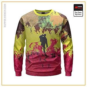 Travis Scott Sweatshirts - Travis Scott La Flame Performing Abstract Art Dope Sweatshirt RM0410