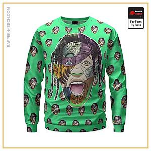 Travis Scott Sweatshirts - Astroworld Frankenstein Travis Scott Head Pattern Sweatshirt RM0410