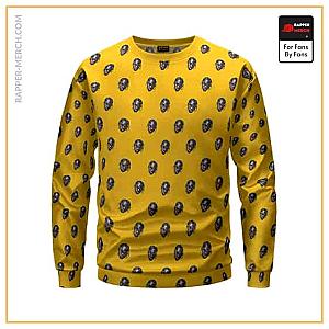 Travis Scott Sweatshirts - Jacques Bermon Travis Scott Face Pattern Yellow Sweatshirt RM0410