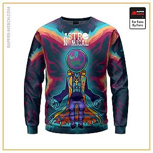 Travis Scott Sweatshirts - Astroworld Travis Scott X Fortnite Trippy Art Sweatshirt RM0410