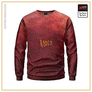 Travis Scott Sweatshirts - Travis Scott Rodeo Album Design Textured Red Sweatshirt RM0410