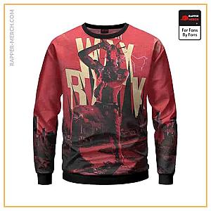 Travis Scott Sweatshirts - Way Back Travis Scott Performing Dope Red Crewneck Sweater RM0410