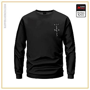 Travis Scott Sweatshirts - Travis Scott Cactus Jack Records Logo Black Sweater RM0410