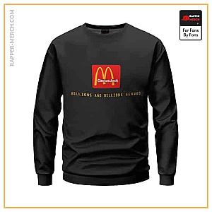 Travis Scott Sweatshirts - Travis Scott McDonald's Collab Billions Served Black Sweater RM0410