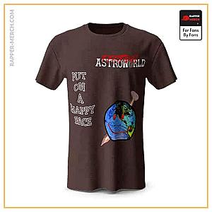 Travis Scott T-shirts - Put On A Happy Face Astroworld Burgundy Shirt RM0410