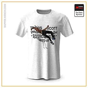 Travis Scott T-shirts - Travis Scott Figure Falling Cool White Tees RM0410