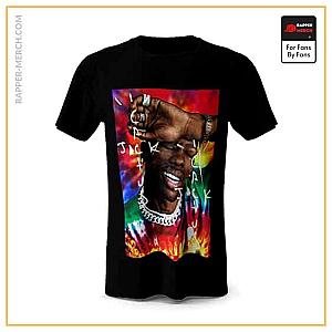 Travis Scott T-shirts - Travis Scott Tie Dye Colors Portrait T-Shirt RM0410