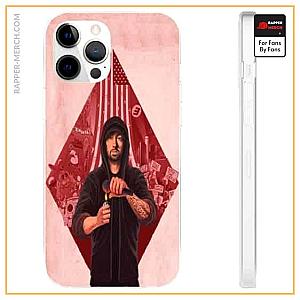 Eminem Cases - Eminem Burn Your Mic American Flag iPhone 12 Bumper Case RM0310