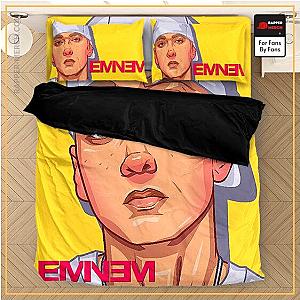 Eminem Bedding Sets - Rap Icon Eminem's Stoic Face Unique Art Yellow Bedding Set RM0310