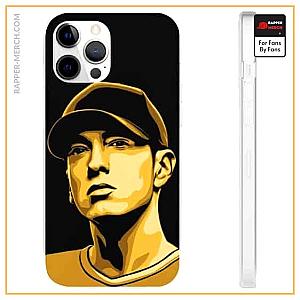 Eminem Cases - Hip-Hop Rapper Eminem Yellow Face Portrait iPhone 12 Case RM0310