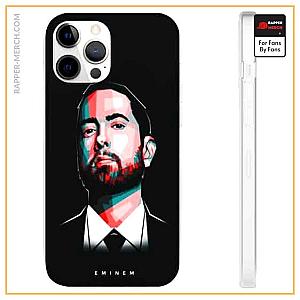 Eminem Cases - Eminem Portrait Artwork Black iPhone 12 Fitted Cover RM0310