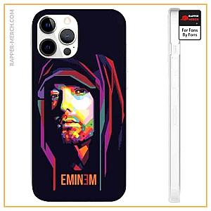 Eminem Cases - Multicolor Silhouette Art Eminem Navy Blue iPhone 12 Case RM0310