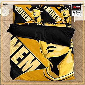 Eminem Bedding Sets - American Rapper Eminem Yellow Name Logo Bedclothes RM0310