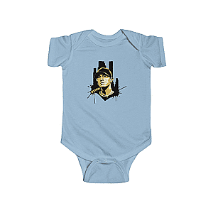 Eminem Baby Onesies - Marshall Mathers Eminem Portrait Detroit City Art Baby Onesie RM0310