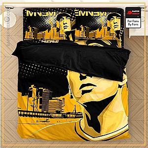 Eminem Bedding Sets - Epic Detroit City Background Eminem Yellow Bedclothes RM0310