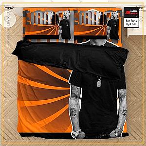 Eminem Bedding Sets - Eminem's Gray Name Silhouette Logo Orange Bedding Set RM0310