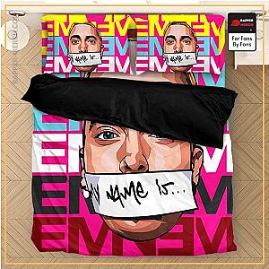 Eminem Bedding Sets - Eminem Multicolor Pattern My Name Is Slim Shady Bed Linen RM0310