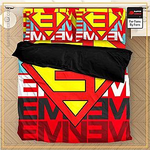 Eminem Bedding Sets - Eminem's Name And Superman Inspired Logo Red Bedding Set RM0310