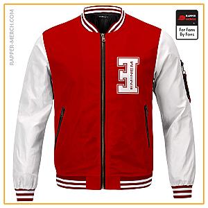 Eminem Jackets - Marshall Mathers Eminem 72 Logo Awesome Red Varsity Jacket RM0310