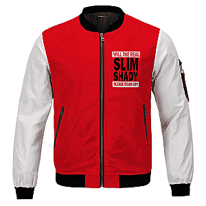 Eminem Jackets - Will The Real Slim Shady Please Stand Up Red Varsity Jacket RM0310