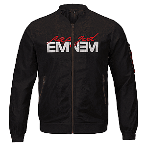 Eminem Jackets - Rap Icon Marshall Mathers Eminem Rap God Black Bomber Jacket RM0310