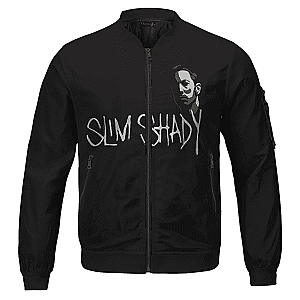 Eminem Jackets - Rapper Marshall Mathers Slim Shady Silhouette Bomber Jacket RM0310