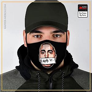 Eminem Face Masks - My Name Is Eminem Head Artwork Black Filtered Face Mask RM0310