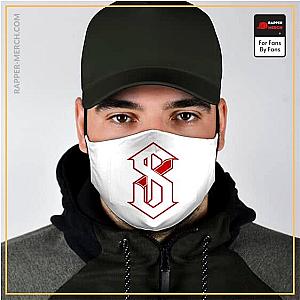 Eminem Face Masks - Eminem Mile 8 Minimalist Logo White Filtered Face Mask RM0310