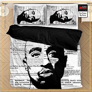 Tupac Shakur Bedding Sets - Tupac Makaveli Thug Life Newspaper Inked Art Dope Bedding Set RM0310