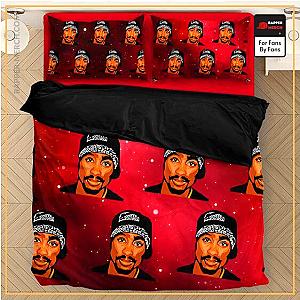 Tupac Shakur Bedding Sets - Tupac Amaru Shakur Thug Rapper Fantastic Red Bedding Set RM0310