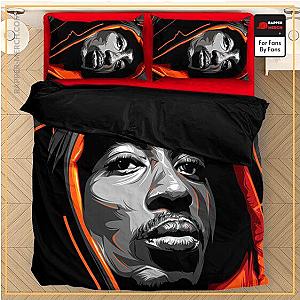 Tupac Shakur Bedding Sets - Tupac Shakur Wearing Hoodie Epic Red Orange Bedding Set RM0310