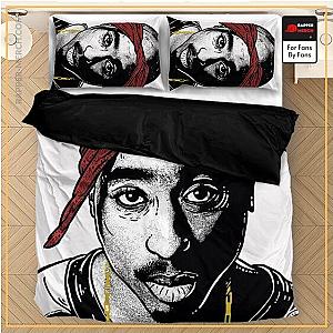 Tupac Shakur Bedding Sets - Tupac Makaveli Ink Style Design Artwork White Bedding Set RM0310