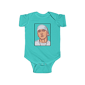 Eminem Baby Onesies - American Rapper Marshall Mathers Eminem Portrait Baby Onesie RM0310