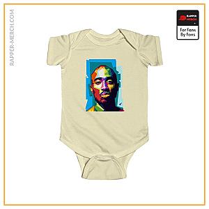 Tupac Shakur Baby Onesies - Abstract 2pac Amaru Shakur Colorful Portrait Baby Onesie RM0310