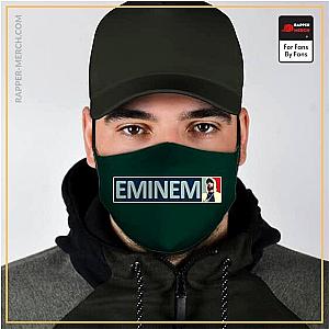 Eminem Face Masks - Eminem Wearing Hoodie Typography Art Green Face Mask RM0310