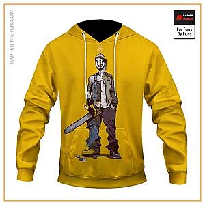 Eminem Hoodies - Slim Shady Eminem Holding Chainsaw Art Badass Yellow Hoodie RM0310