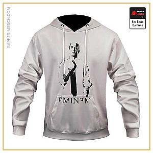 Eminem Hoodies - Hip-Hop Rapper Eminem Silhouette Artwork White Hoodie Jacket RM0310