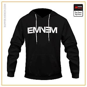 Eminem Hoodies - American Rap Icon Eminem Minimalist Logo Art Black Hoodie RM0310