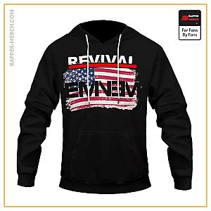 Eminem Hoodies - Eminem Album Revival American Flag Logo Dope Hoodie Jacket RM0310