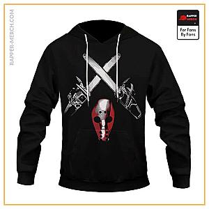 Eminem Hoodies - Eminem Shady XV Chainsaw &amp; Hockey Mask Logo Black Hoodie RM0310