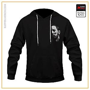 Eminem Hoodies - Marshall Mathers Eminem Minimalist Head Art Black Hoodie RM0310