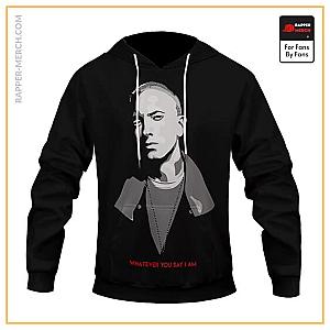 Eminem Hoodies - Whatever You Say I am Eminem Portrait Black Pullover Hoodie RM0310