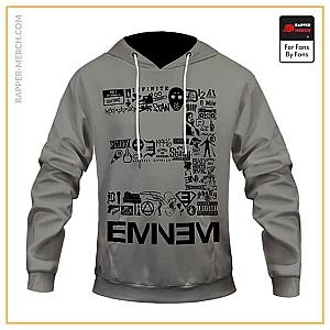 Eminem Hoodies - American Rapper Eminem Icons Through The Years Gray Hoodie RM0310