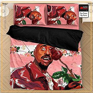 Tupac Shakur Bedding Sets - 2pac Shakur Holding Rose Painting Style Awesome Bedding Set RM0310