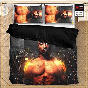 Tupac Shakur Bedding Sets - Tupac Makaveli Thug Life Angel Wings Dark Dope Bedding Set RM0310