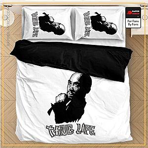 Tupac Shakur Bedding Sets - Tupac Amaru Shakur Thug Life Minimalist White Bedding Set RM0310