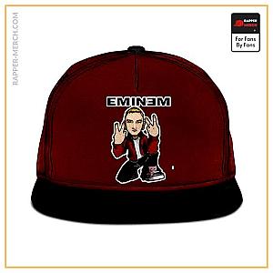 Eminem Caps - Hip-Hop Rapper Eminem Peace Sign Cartoon Art Red Snapback RM0310