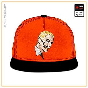 Eminem Caps - Eminem Slim Shady Skull Face Art Design Orange Snapback RM0310